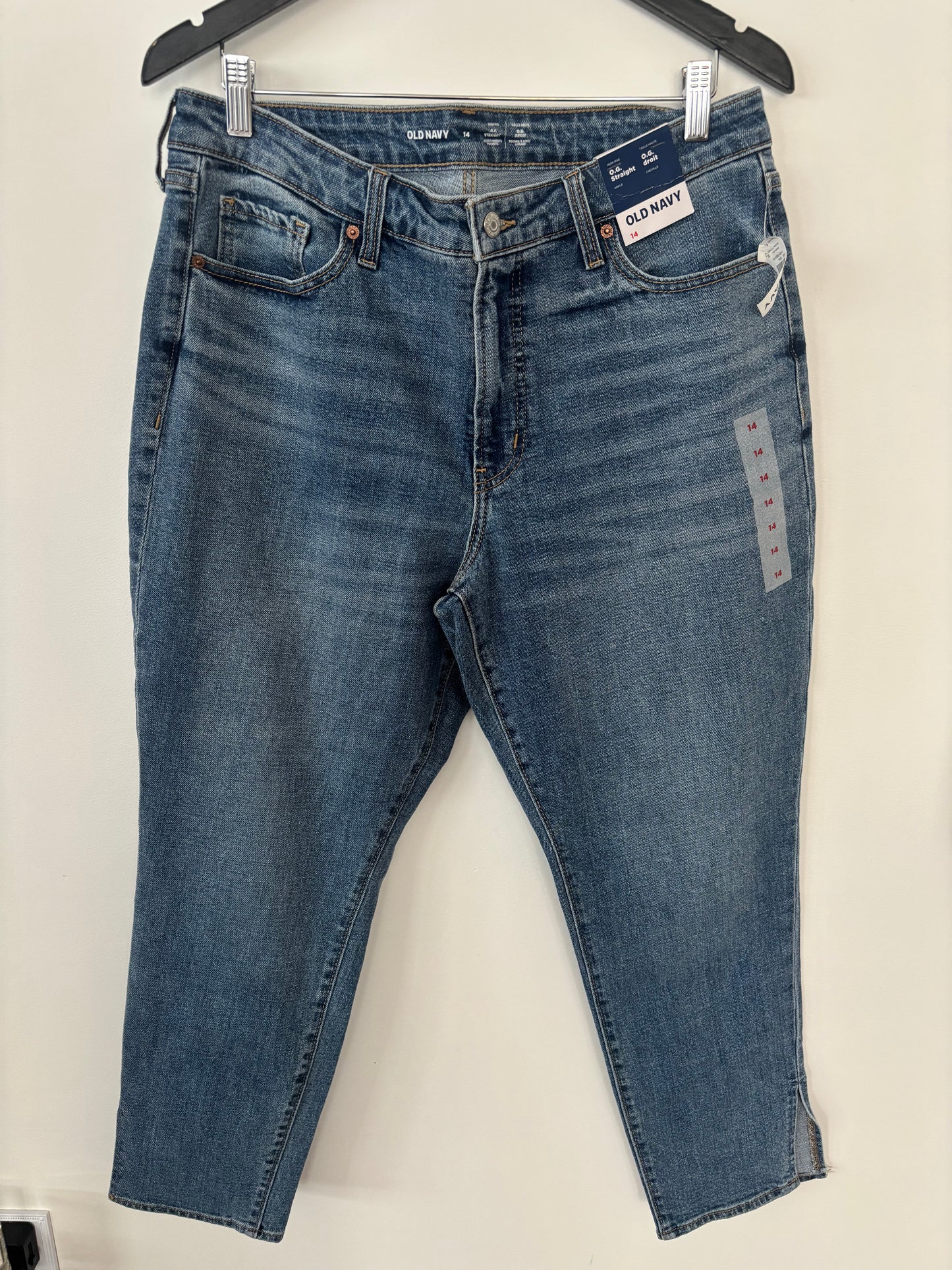 Old Navy HR O.G. Straight Denim NWT (mid/dark blue wash) | Sz 14 or 32 (F150N18)