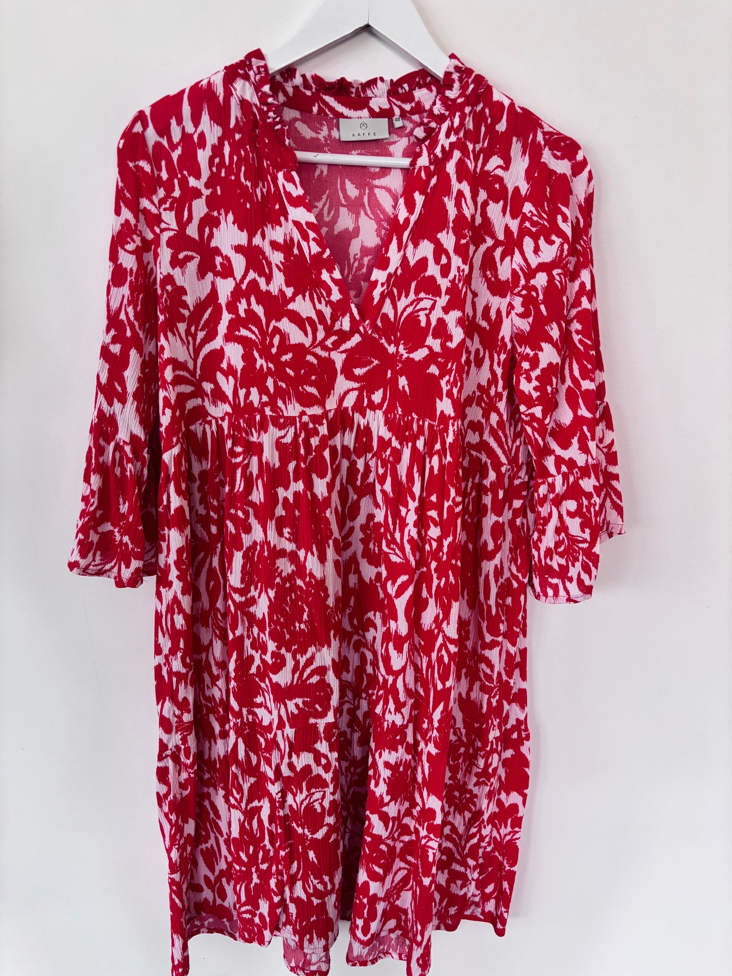 Kaffe Red Printed Dress | Sz 40 / Large
