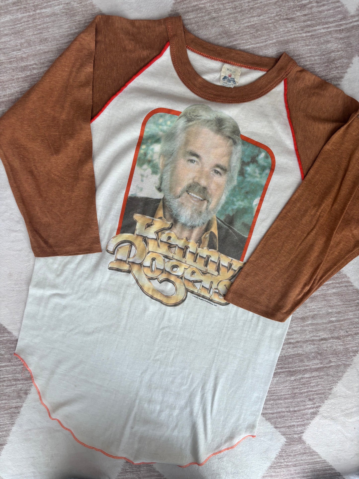 Vintage Kenny Rogers Raglan Concert Tee | Sz Medium