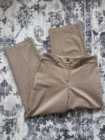 Rachel Zoe Soft Pinstripe Beige Pants | Sz 4