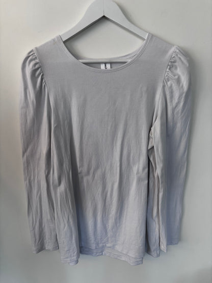 Smash + Tess Emma White Puff Shoulder Top | Sz Large