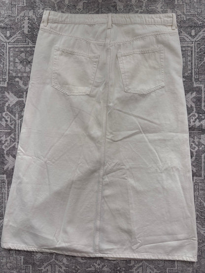 H&M Cream Denim Front Slit Skirt NWT | Sz XL