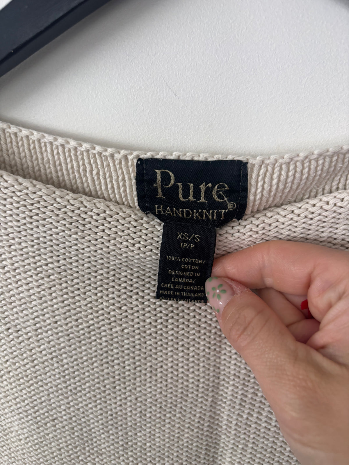 Pure Handknit Beige Sweater | Sz XS/S (would fit small)