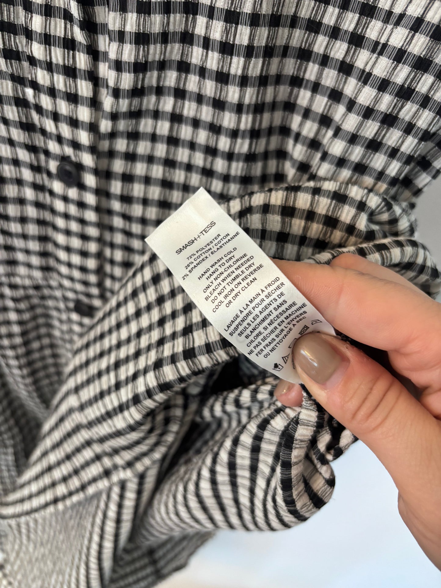 Smash + Tess Gingham Button Front Dress  | Sz Small