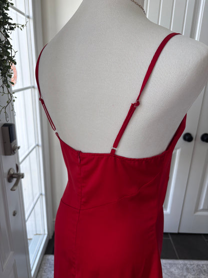 Red Satin Slip Dress | Sz Medium