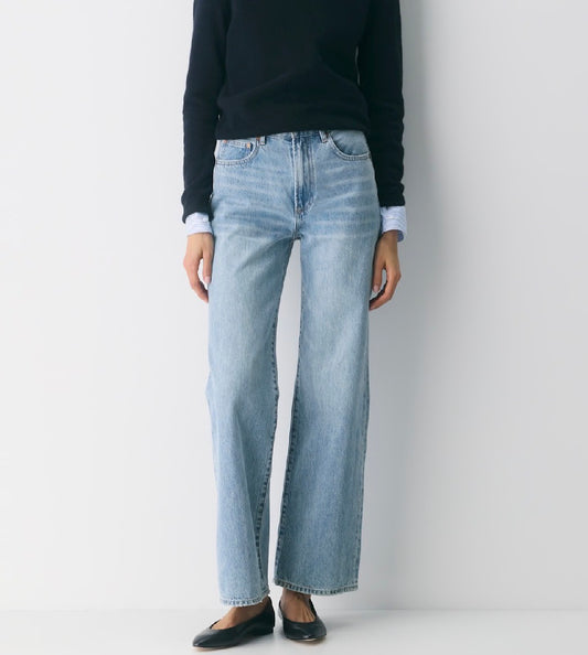 Denim Forum Farrah HR Wide Leg Light Wash | Sz 27 (waist taken in)(M162K6)