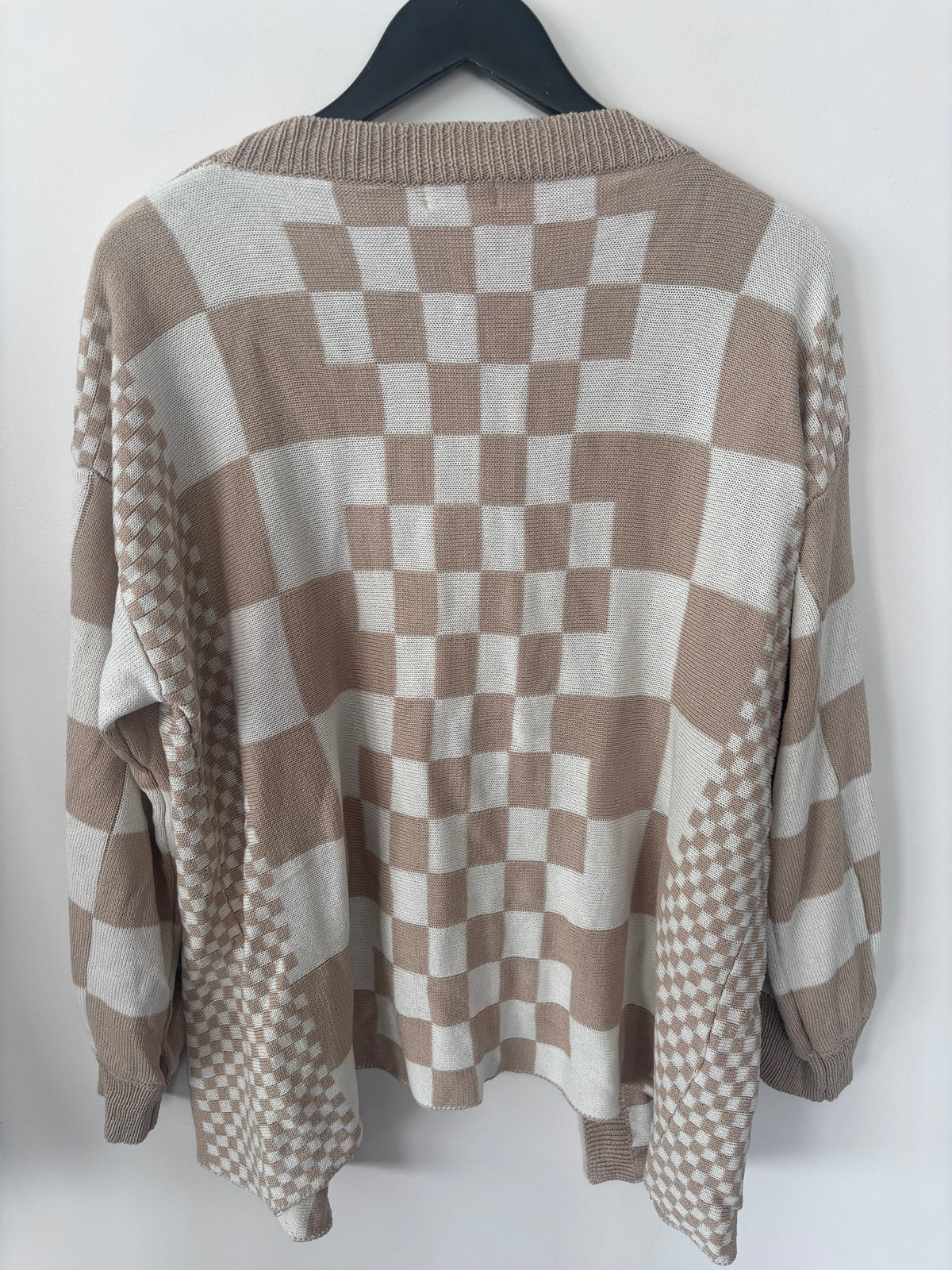 Annie Wear Checkered Open Cardigan | Sz Large