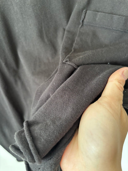 Mono B Black Cropped Pocket Tee Shirt | Sz M/L