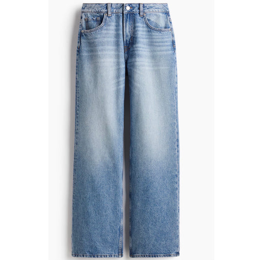 H&M Divided High Rise Wide Jeans (Light Wash) | Sz 8 or 29 (N31S20)