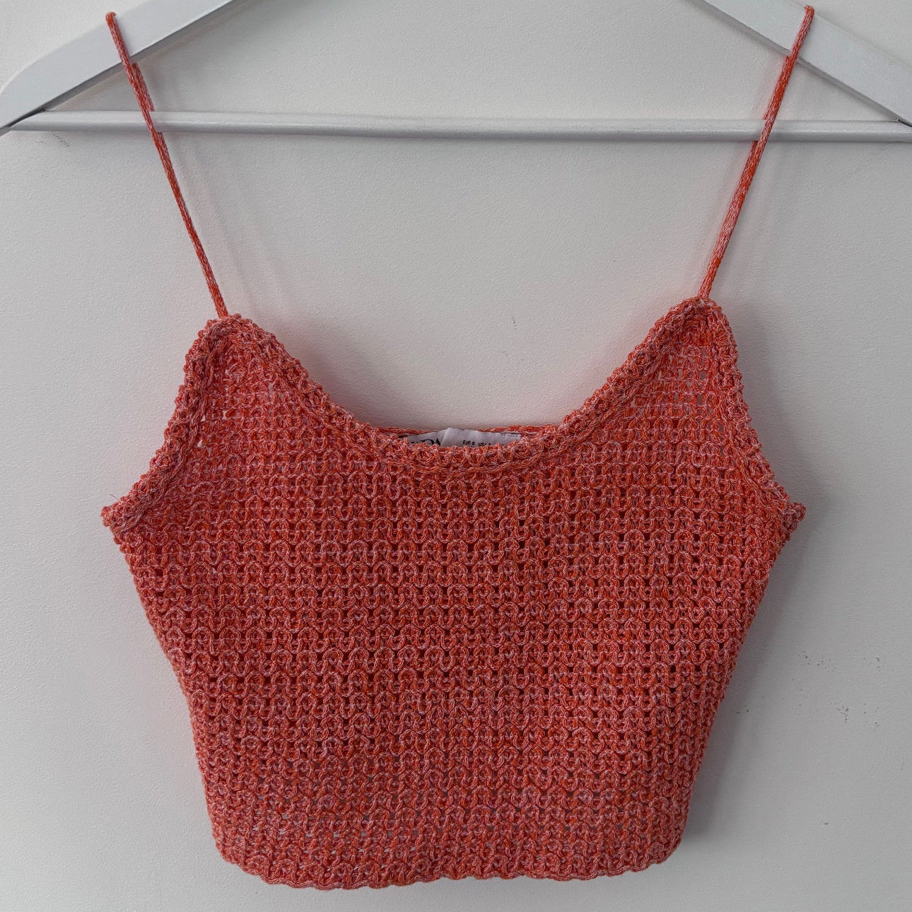 Zara Orange Knit Crop Top | Sz Small