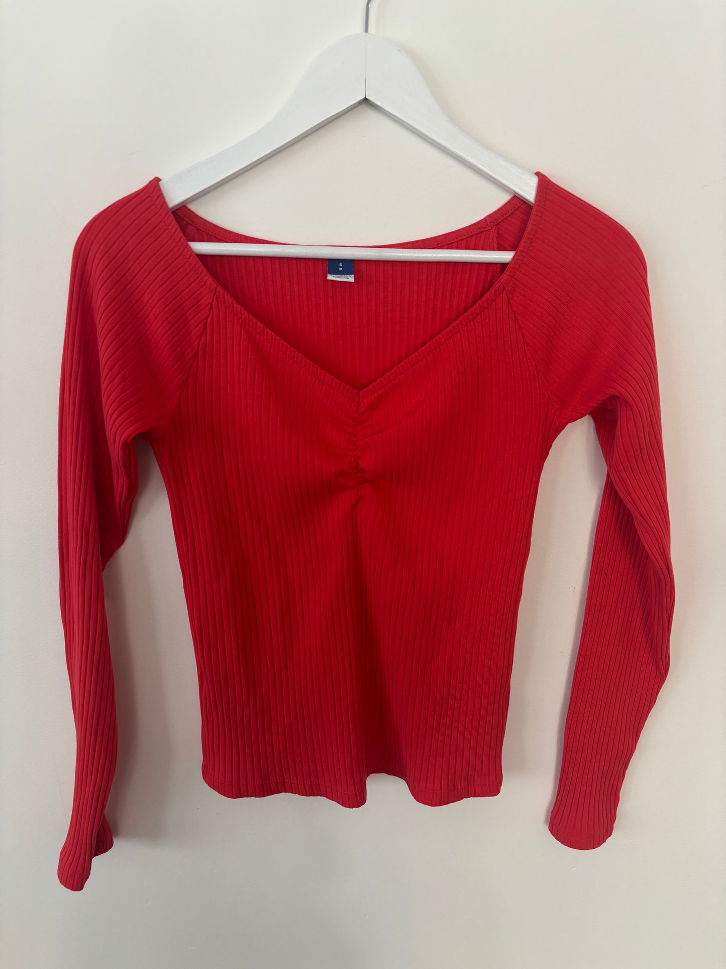 Old Navy Coral Ribbed Cinched Top | Sz Small (F107LP2)