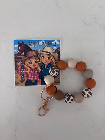 Cowgirl Creations Stretch Bracelet Silicone Bead Keychain