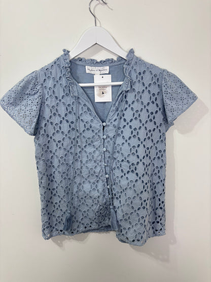 Chelsea & Theodore Cotton Eyelet Blouse | Sz XS