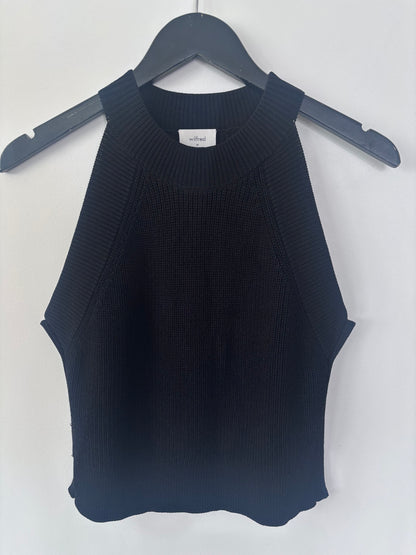 Wilfred Crevier Knit Ribbed Sleeveless Top in Black | Sz Medium