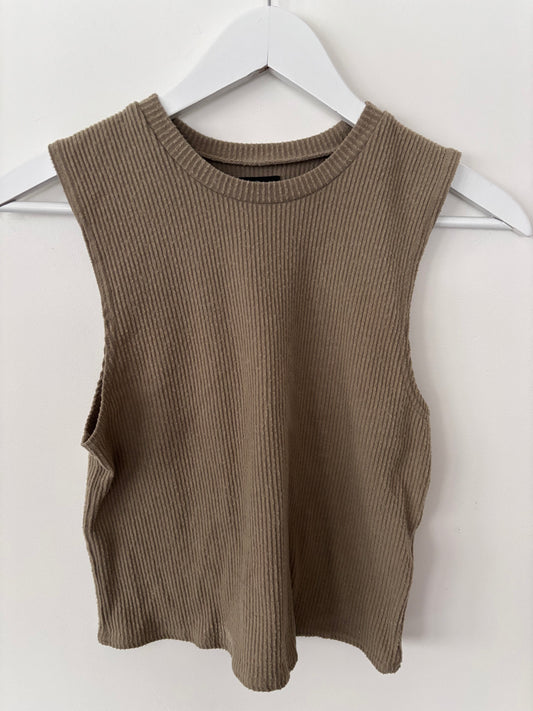 Volcom Moss Green Rib Textured Tank | Sz Small