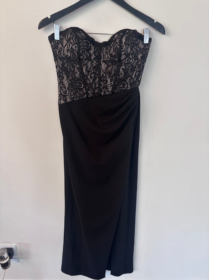 Galina Signature Strapless Black Lace Gown | Sz 2