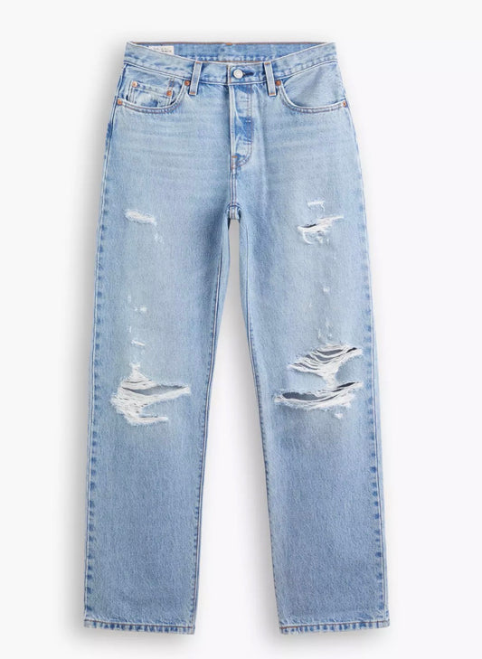 Levi's 501 90s Light Wash Distressed Denim | Sz 27