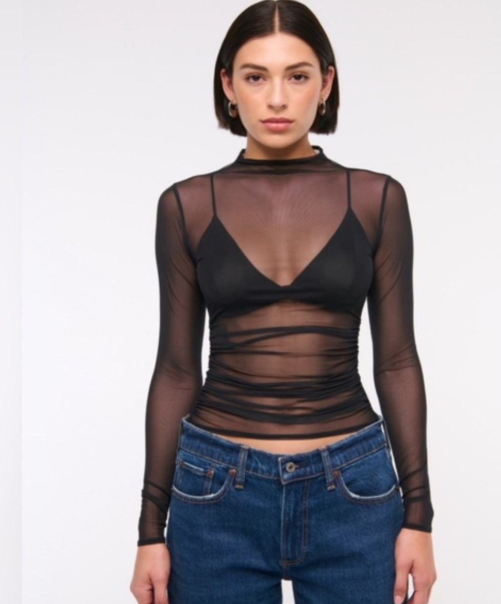 Abercrombie & Fitch Paloma Mesh Mock Neck NWT | Small (N214K6)