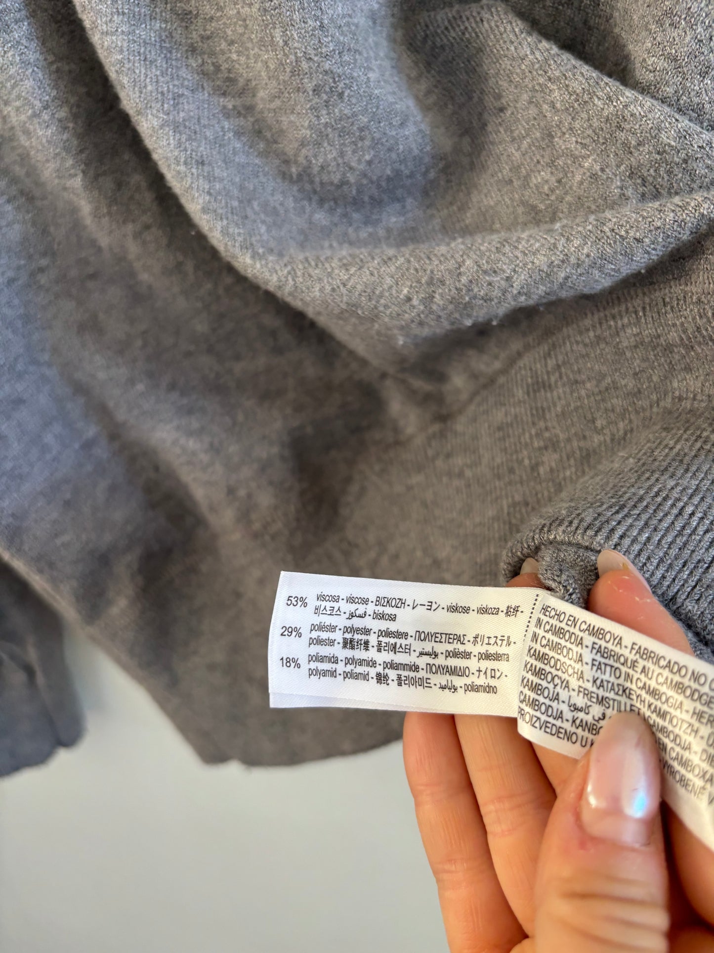 Zara Plain Grey Knit Sweater | Small (fits larger) (O110C1)