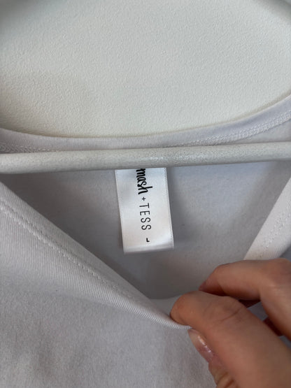 Smash + Tess Emma White Puff Shoulder Top | Sz Large