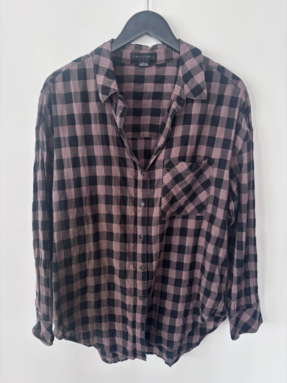 Sanctuary Plaid Button Down Shirt |  Sz Large (oversized fit)
