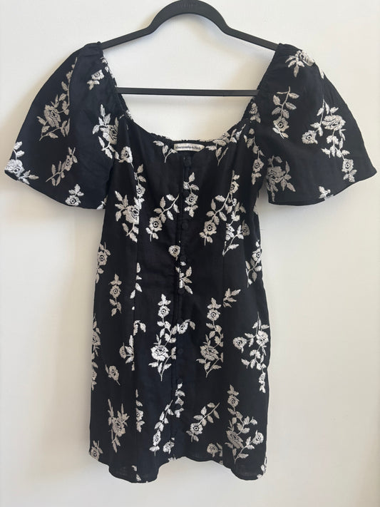 NWT Abercrombie Linen Blend Button Through Mini Dress | XS