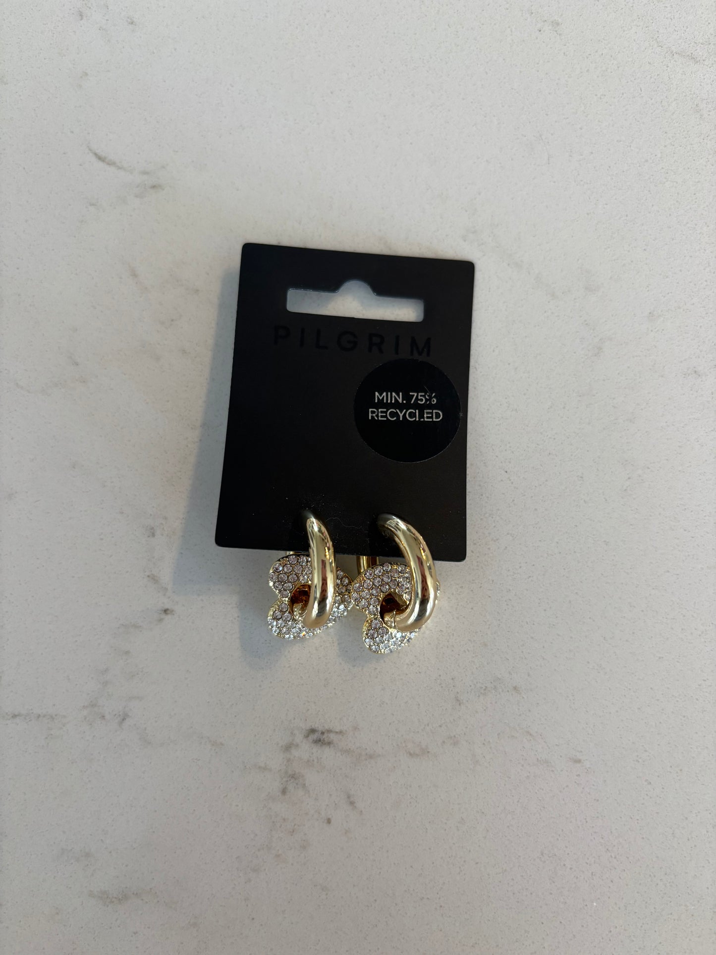 New Pilgrim DUNE crystal earrings gold-plated