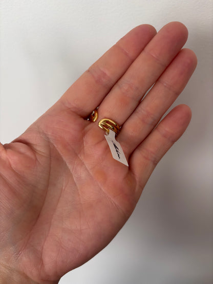 Gold Finish Adjustable Crossover Ring (New)