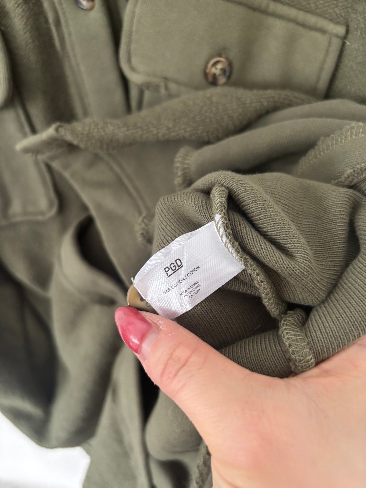 PGD / Plenty Cotton Green Button Up Jacket | Sz XS Oversized (could fit Large)(J75B23)
