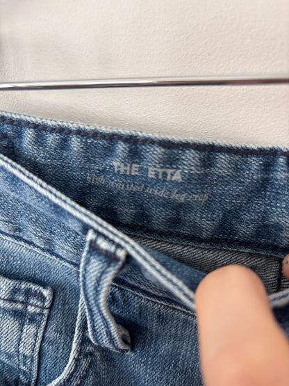AG Etta High Wide Crop Jeans (med wash) | Sz 29