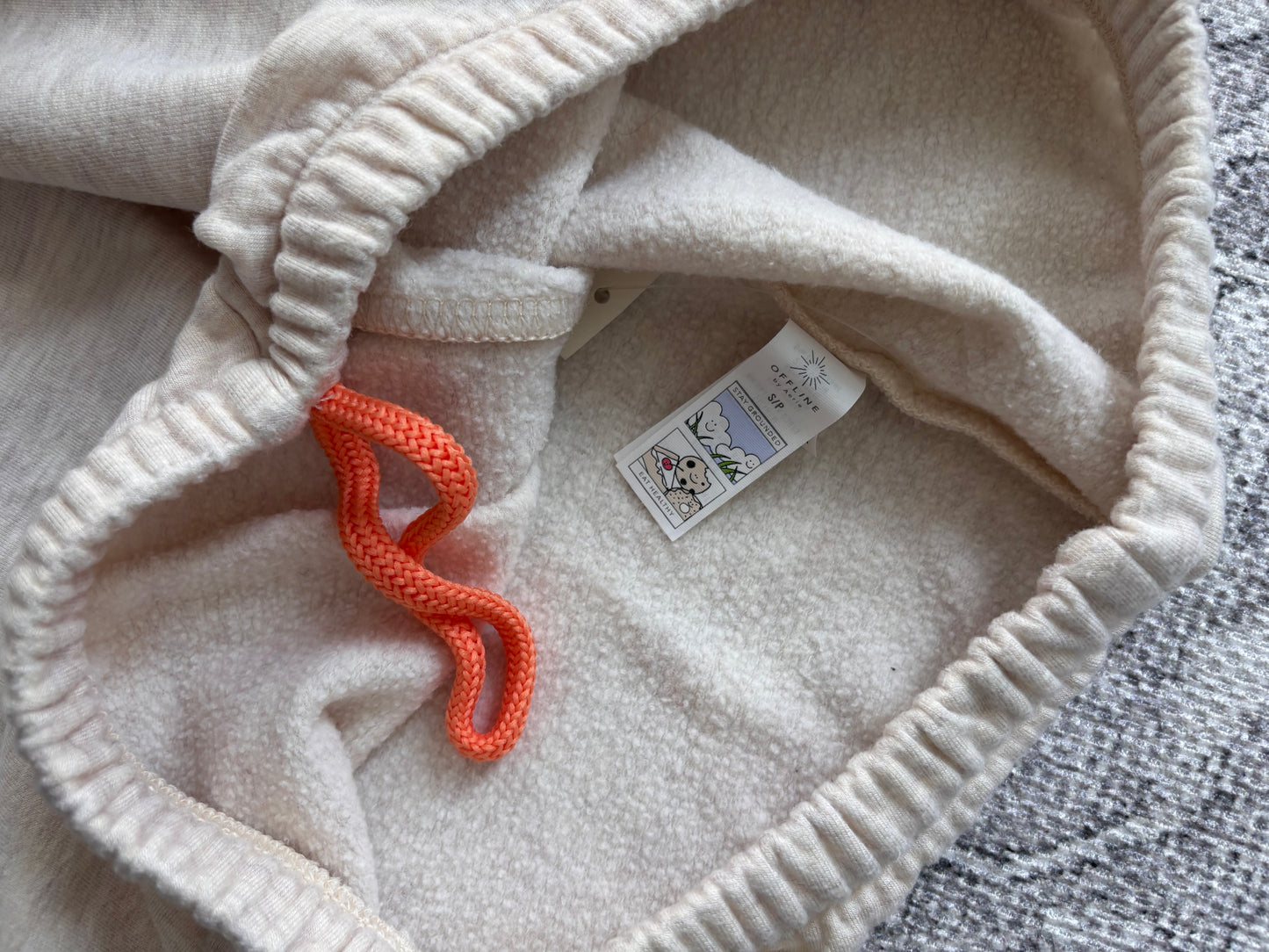 OFFLINE Aerie OTT Fleece Super Flare Pant (oatmeal/orange) | Sz Small (XS fit, flash