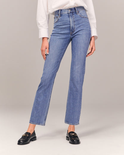 A&F Ankle Straight Ultra High Rise (medium/dark wash) | Sz 4 or 27 (CS21W8)