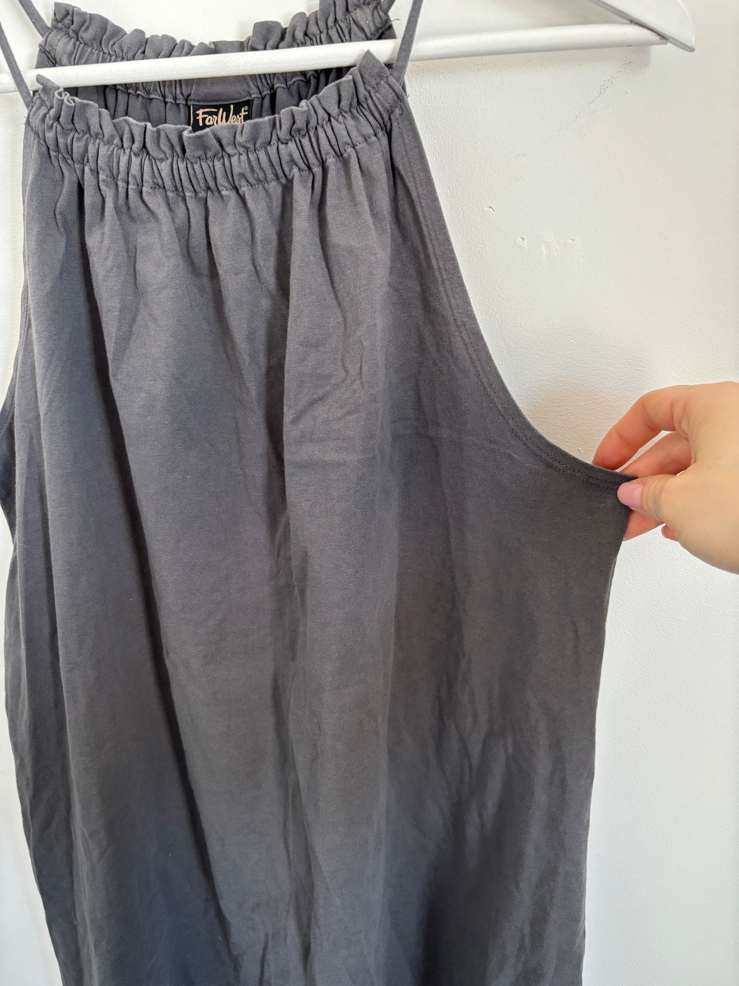 FarWest Grey High Neck Tank | Sz Large (J161N19)