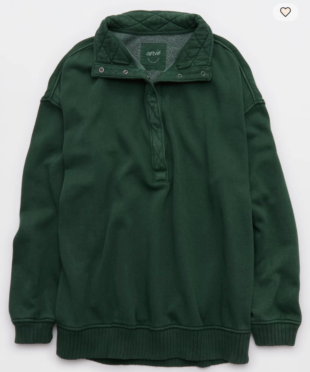 Aerie Oh Snap! Sweatshirt in Green | XXS (size medium fit)