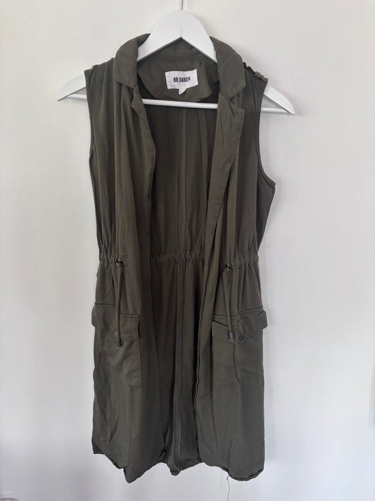 BB Dakota Green Trench Longline Vest | Sz XS (oversized)