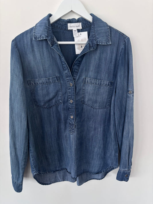 Bella Dahl Tencel Pullover Placket Shirt | Sz Medium (M86L3)