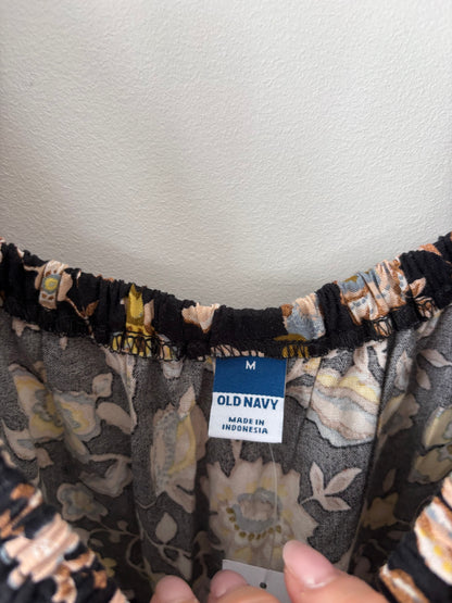 Old Navy Tiered Off Shoulder Brown Floral Dress NWT | Sz Medium