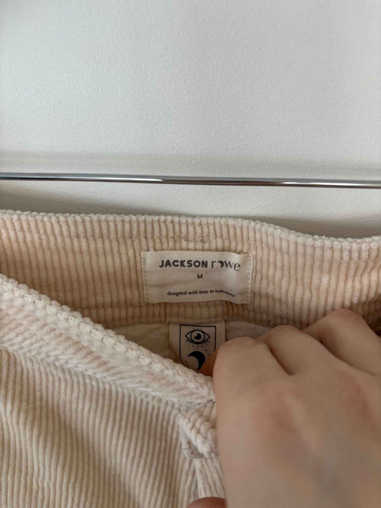 Jackson Rowe Cream Reform Corduroy Pants | Sz Medium ( fits like 28/29)(F115S14)