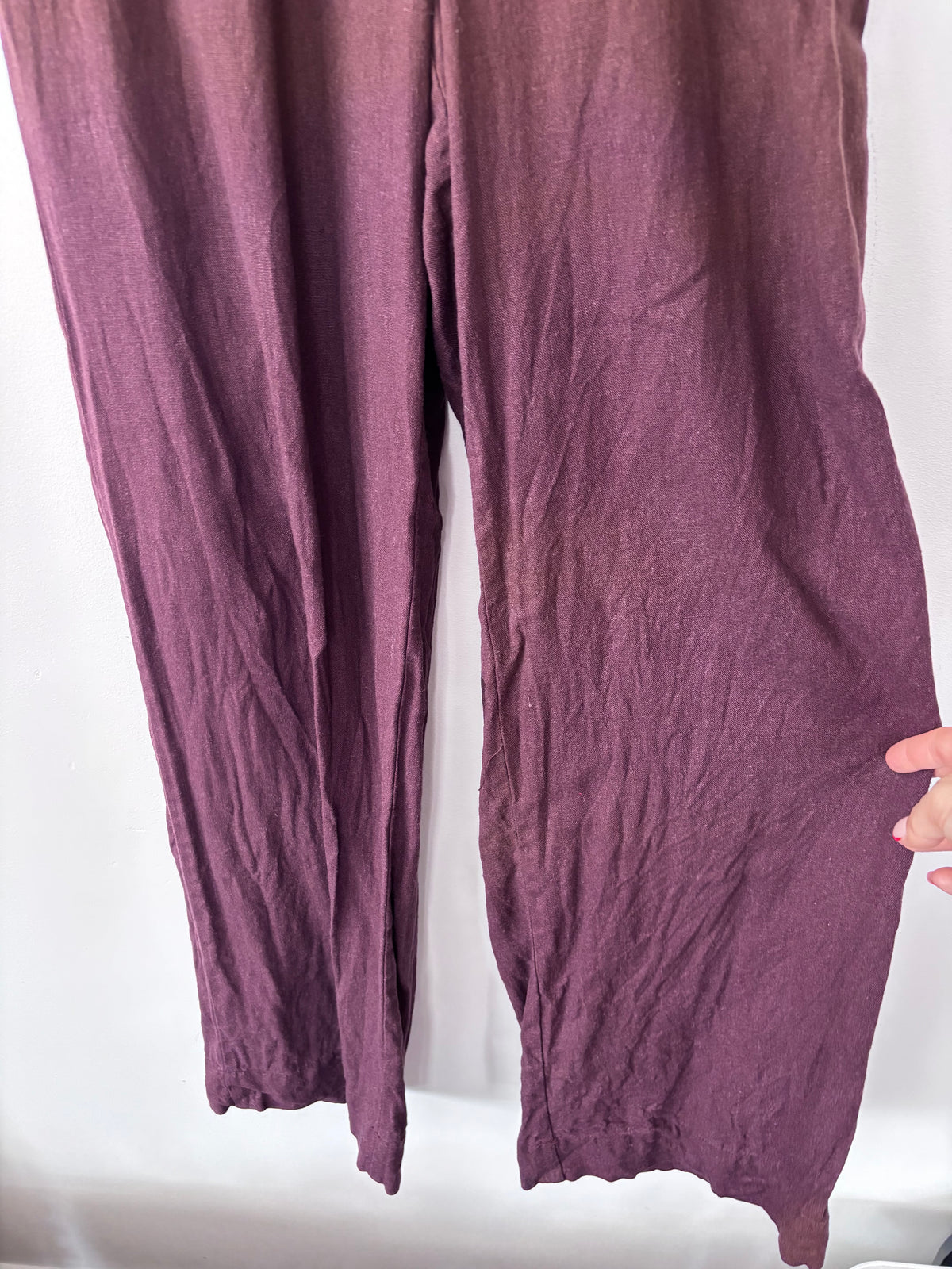 A New Day Linen Blend Brown Drawstring Pants | Sz XS (oversized)