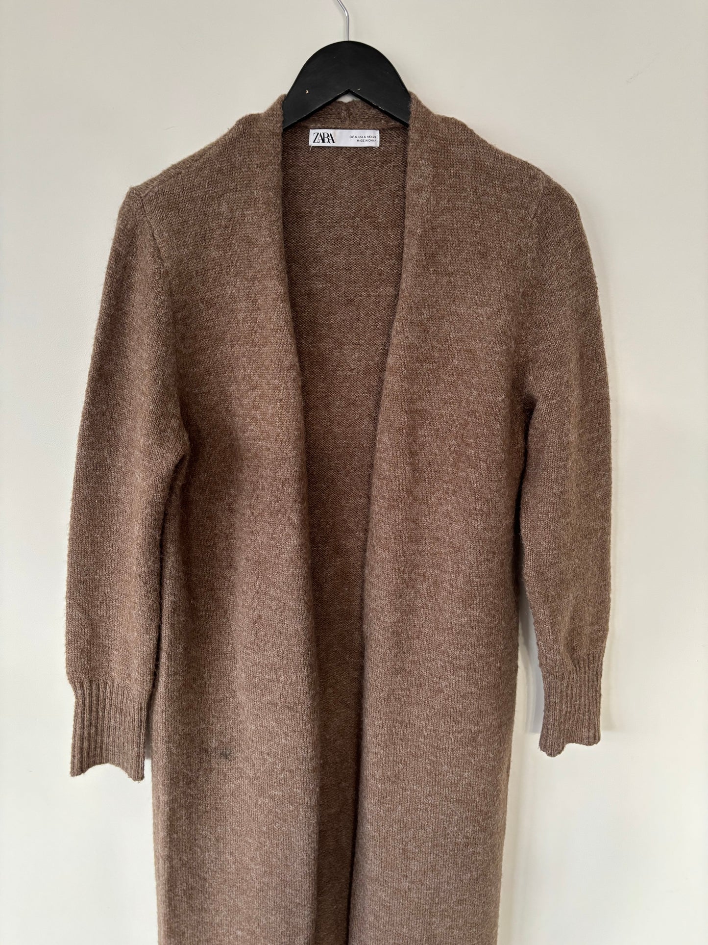 Zara Wool blend Long Open Cardigan | Small (may also fit xsmall) (N118TF2)