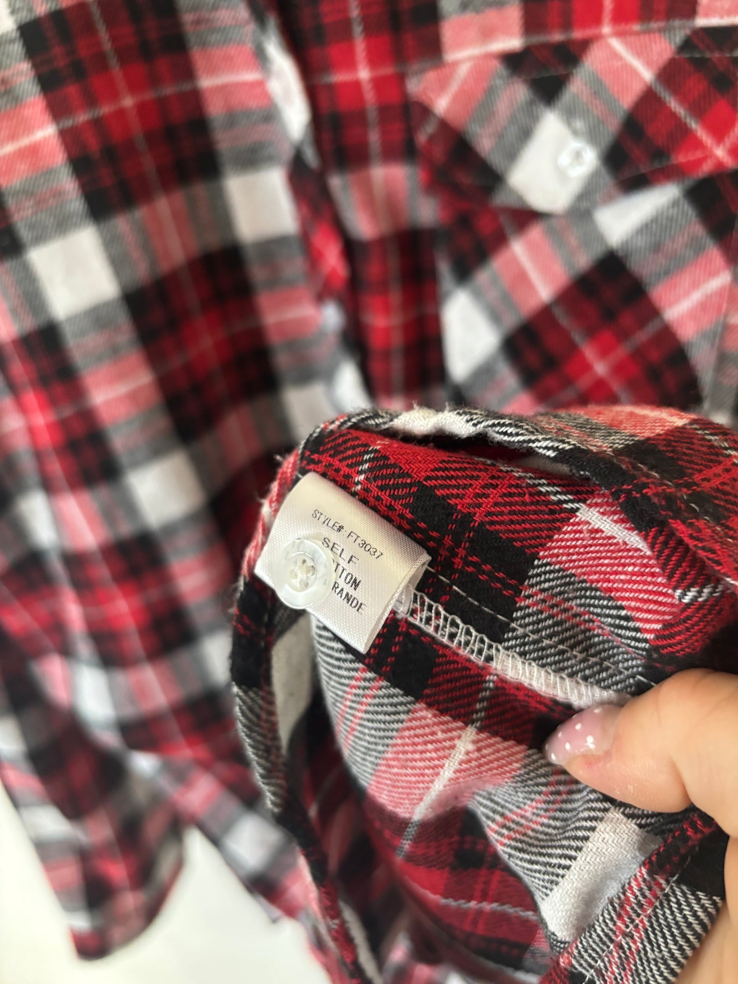 Plaid Button Down with Suede Elbow Patches | Large (A84C16)