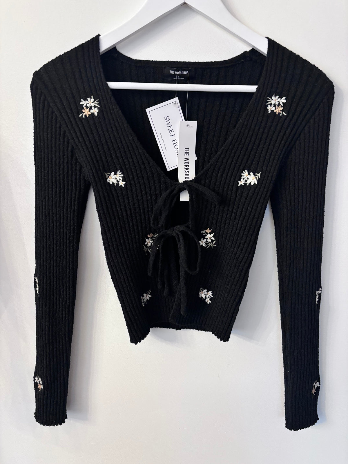 The WorkShop Tie Front Floral Cardigan | Sz Small