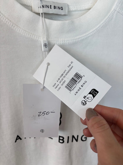 Anine Bing Jaylin Tee in Ivory NWT| Sz XS (oversized)
