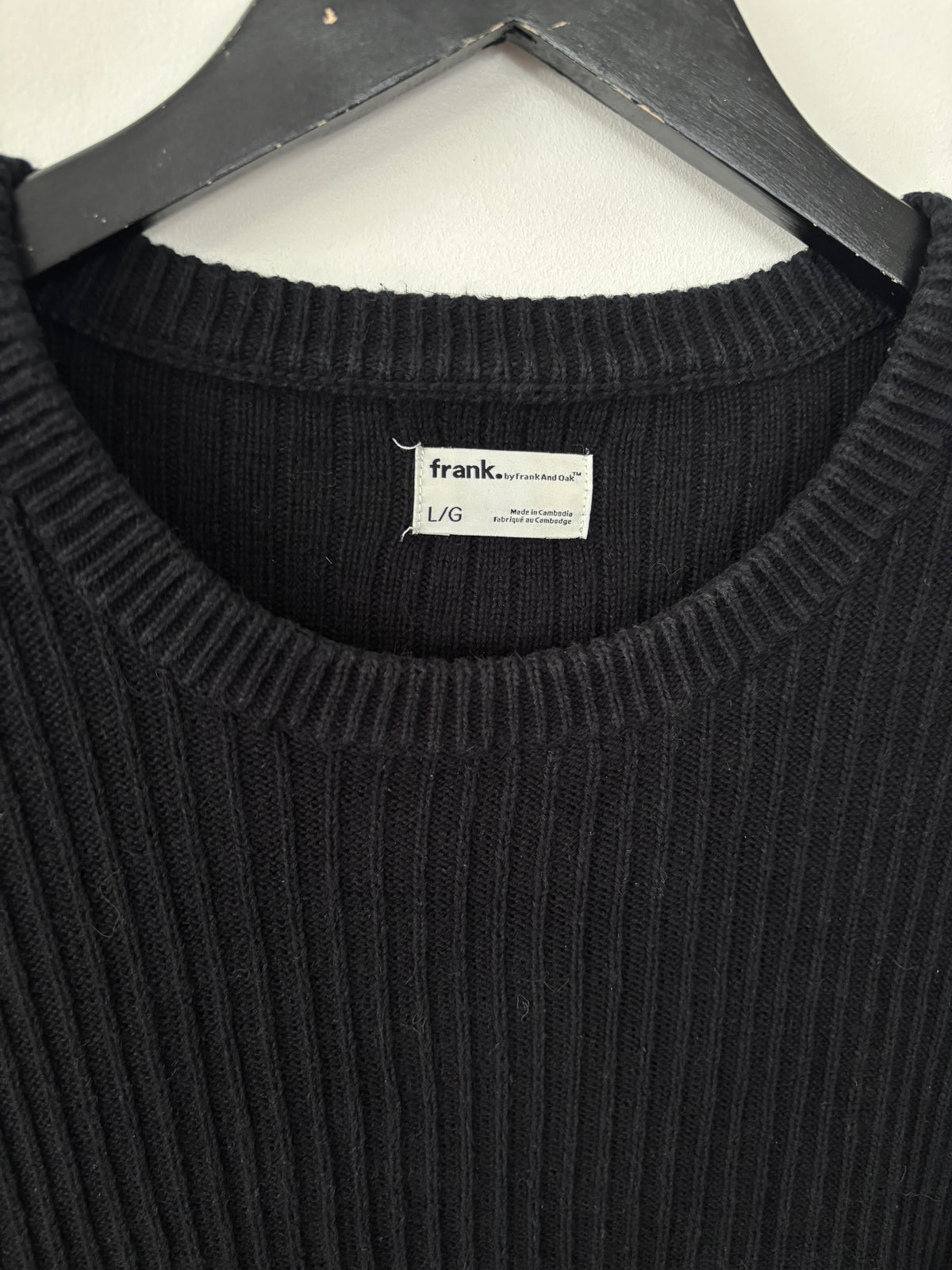 Frank & Oak Ribbed Cotton Crewneck Sweater | Sz Large