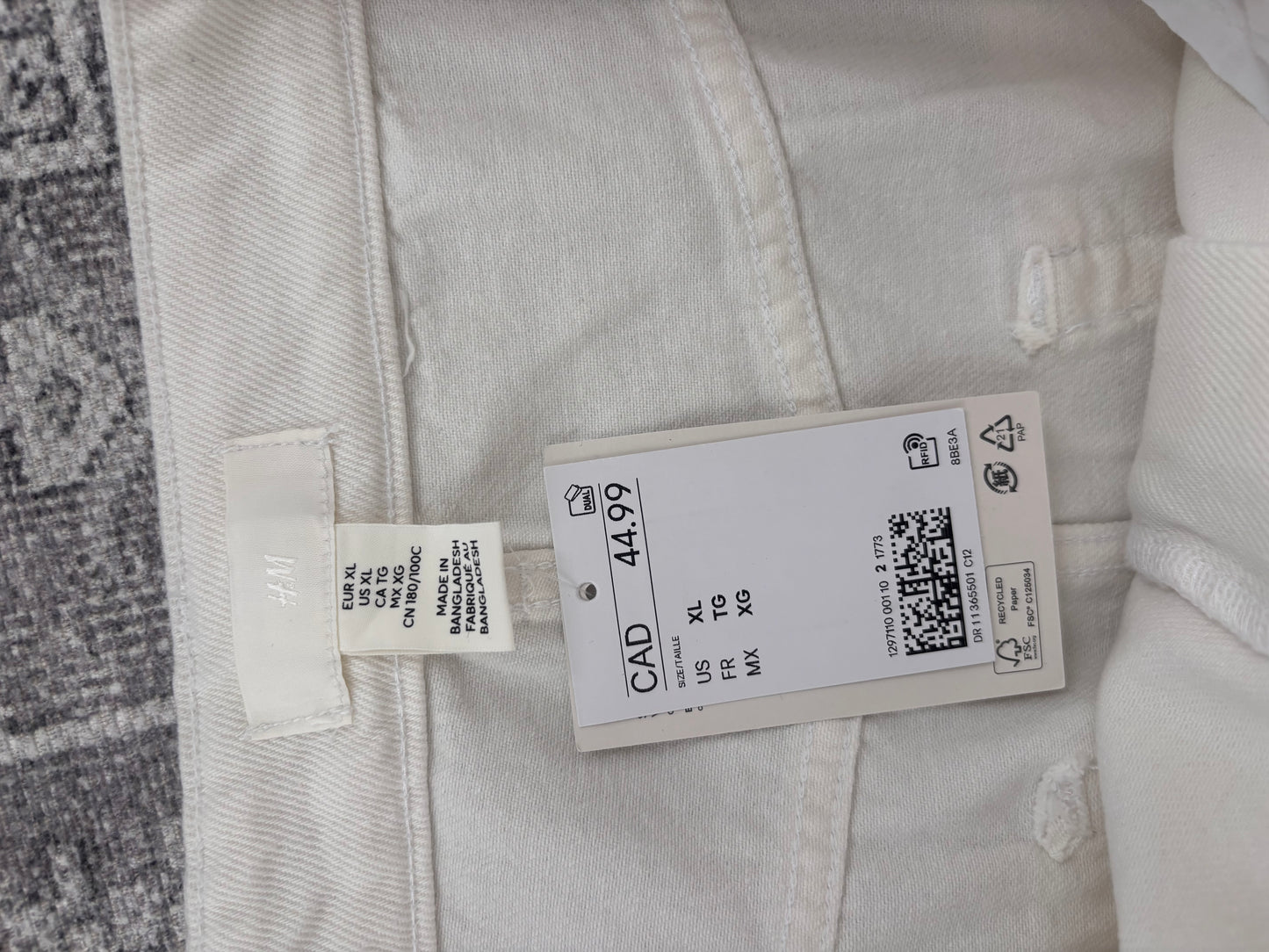 H&M Cream Denim Front Slit Skirt NWT | Sz XL