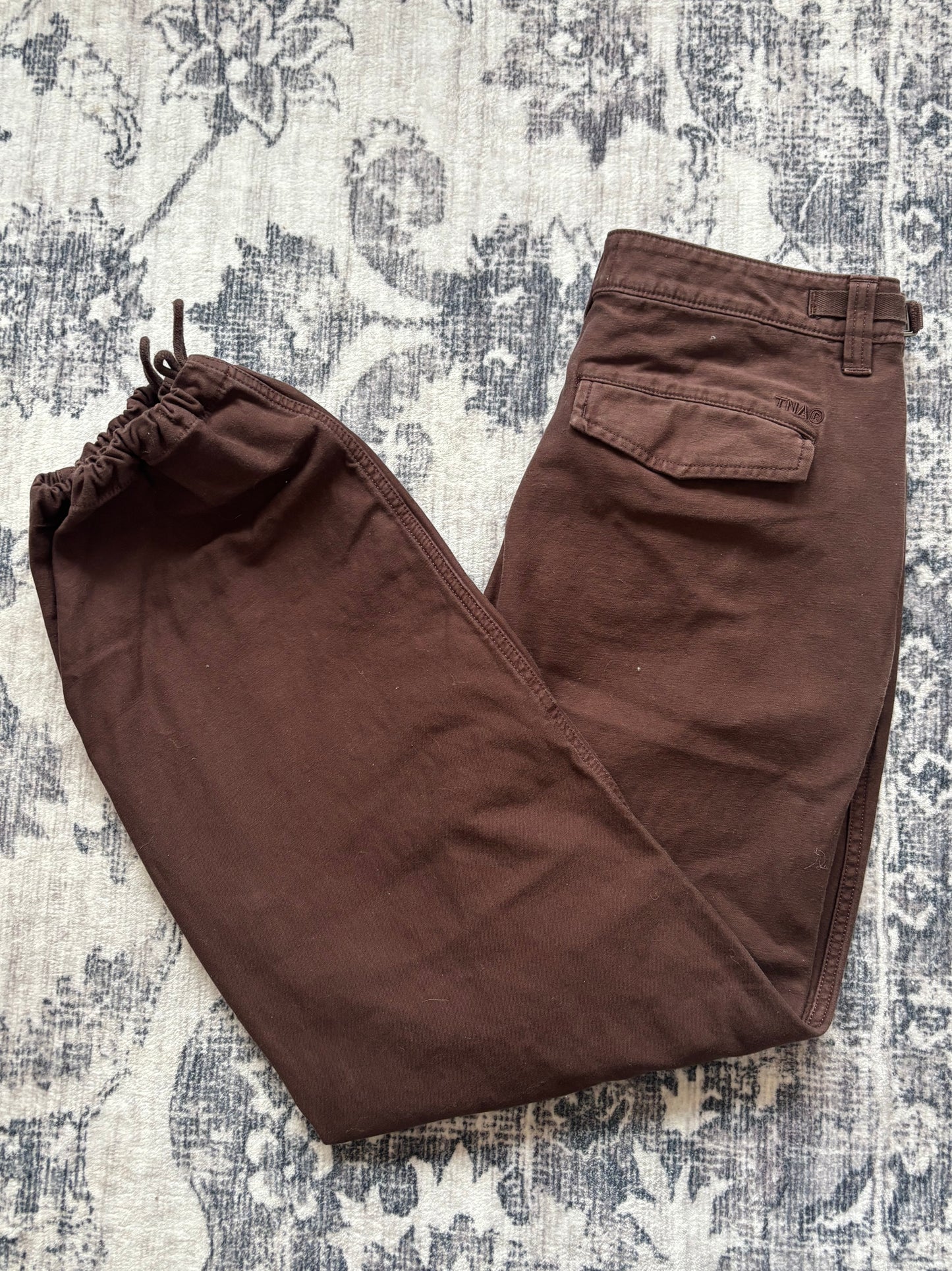 TNA / Aritzia Brown Cotton Jogger Pants  | Sz 4 (D038L4)