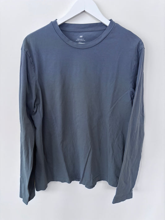 H&M Grey Blue Long Sleeve Tee | Sz Large