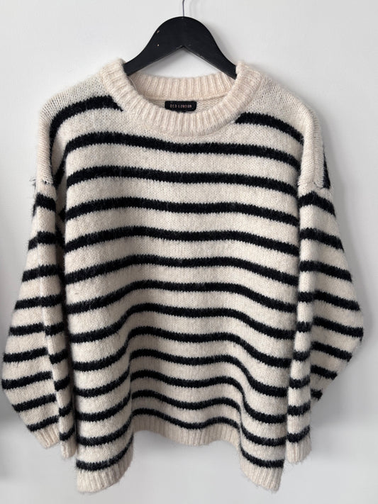 Qed Striped Crewneck Sweater | One Size (Fits XL)