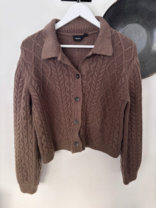 RD Style Knit Brown Cardigan | Sz Small (M71C1)