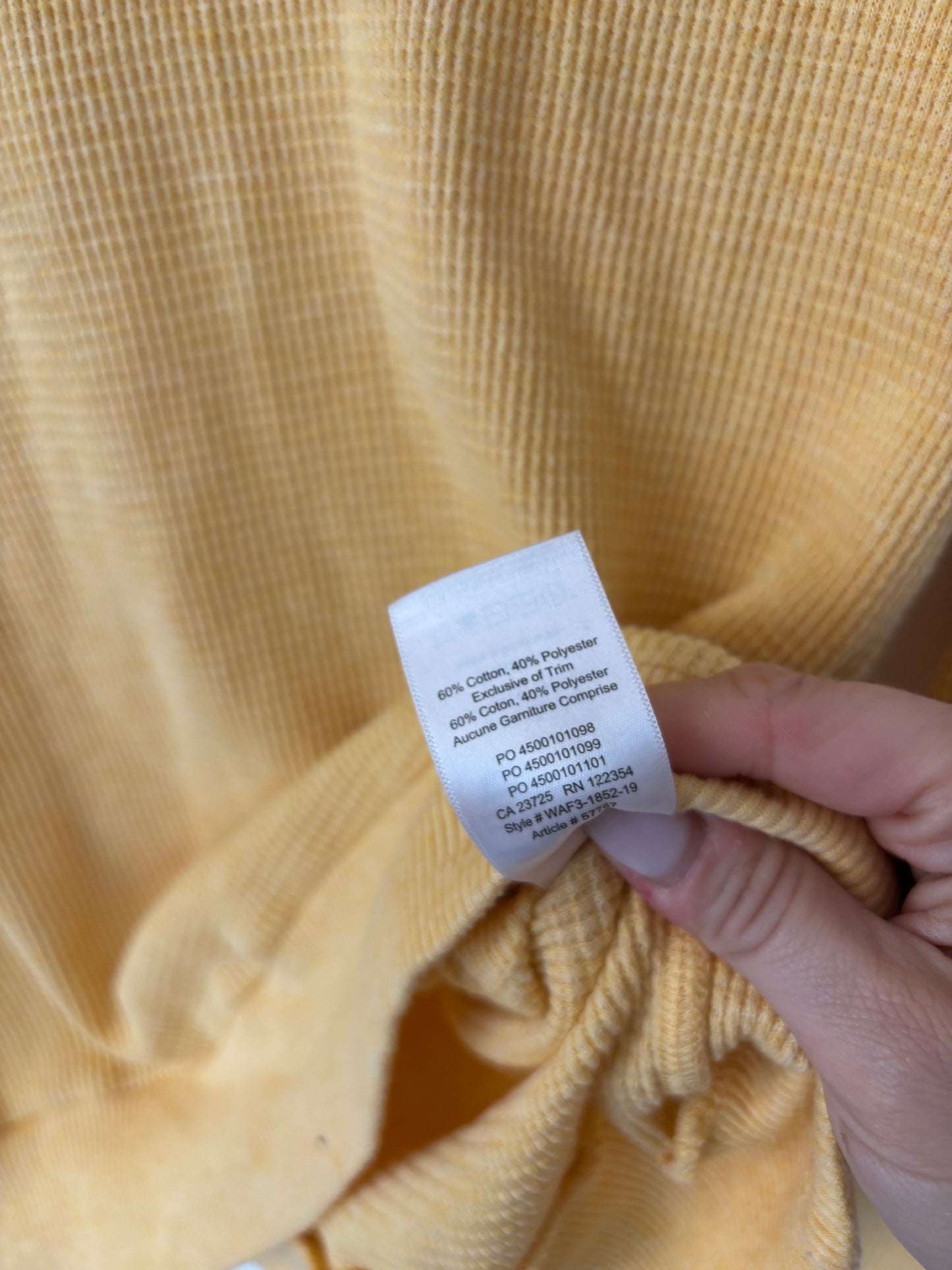 *TNA / Aritzia Yellow Waffle Top | Small